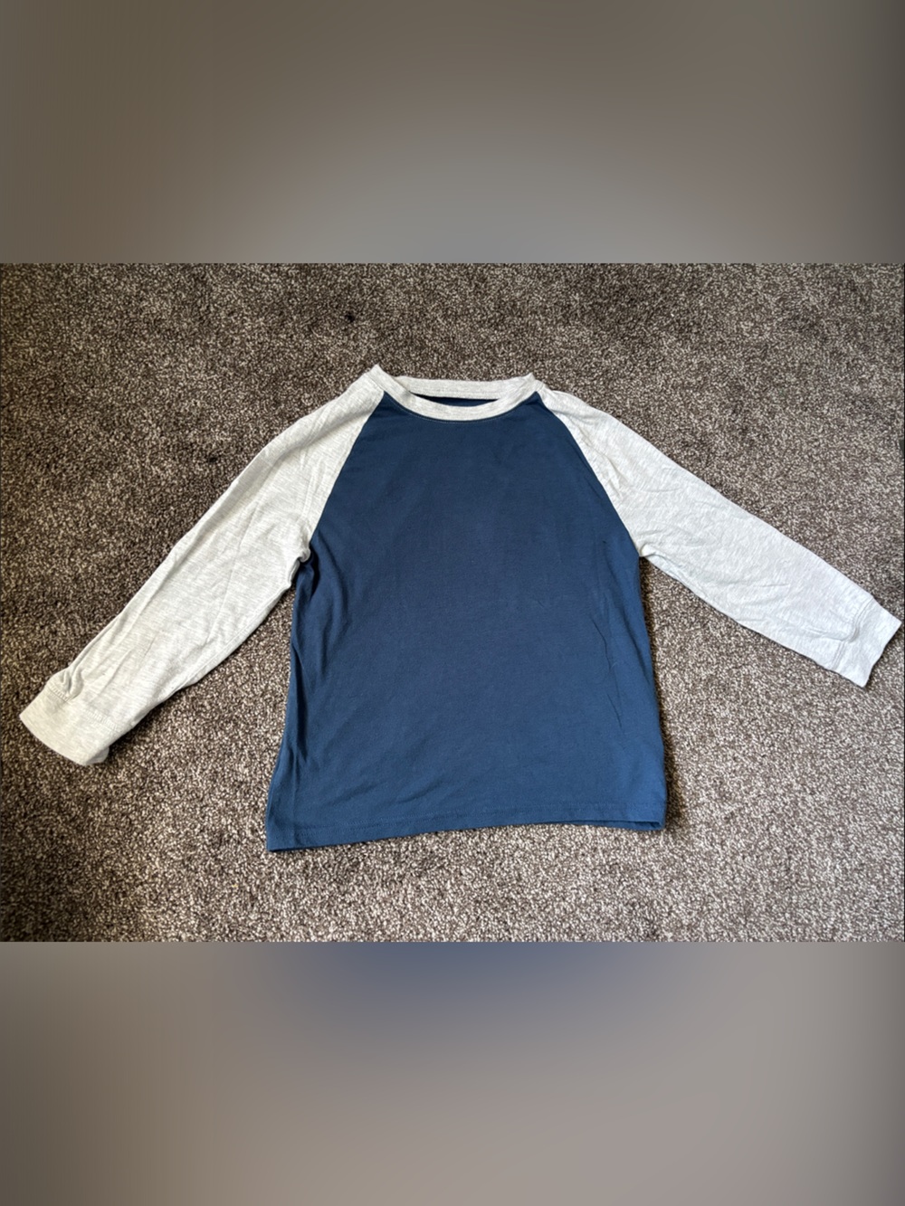 Carter's Navy Crewneck Raglan Sweater with Light Gray Sleeves